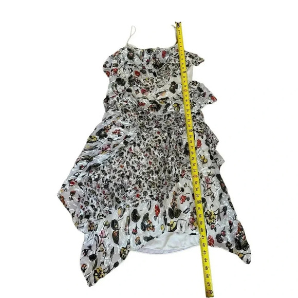 Grey Jason Wu Silk Dress Spaghetti Straps Midi Ruffles Tiered Cream 8 - Picture 5 of 15